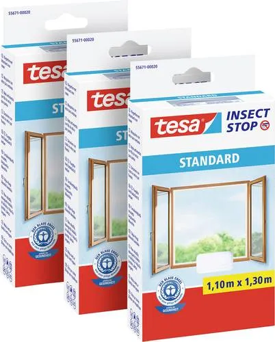 Tesa STANDARD 55671-00500-00 Fliegengitter (B x H) 1100mm x 1300mm Weiß 3St.