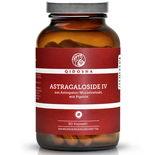QIDOSHA® Astragaloside IV – Hochreiner Astragalus-Wurzelextrakt mit Piperin - Pflanzliches Ergänzungsmittel Tragant mit 11% Astragalosid IV Gehalt, laborgeprüft und in umweltfreundlichem Apothekerglas für höchste Qualität und Reinheit.