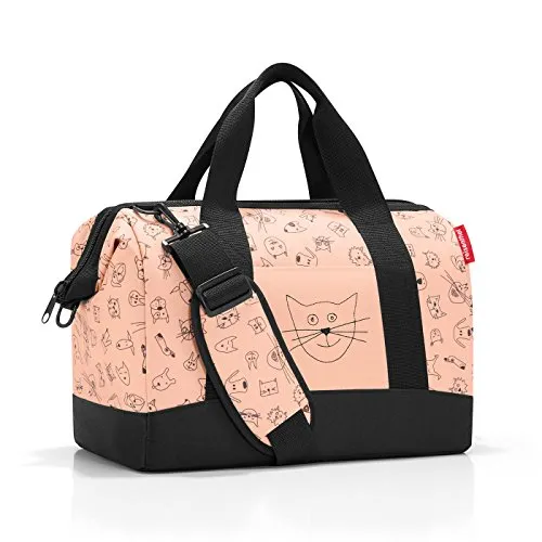 reisenthel allrounder M kids Reisetasche - Cats and Dogs Rosa - Reisetasche für Mädchen in Rosa, aus strapazierfähigem Polyester, ideal für Sport und Freizeit mit süßem Tierdesign.