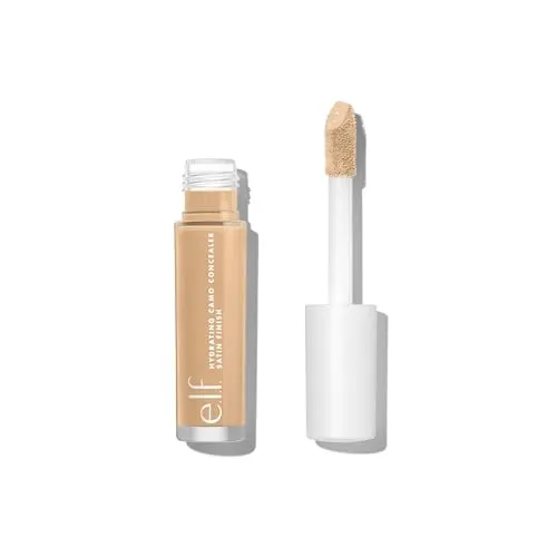 e.l.f. Hydrating Camo Concealer, Faltenfreie und Vollständige Abdeckung, Satiniertes Finish, Deckt ab, Korrigiert und Betont, Medium Beige, 0,203 Fl Oz (6mL)
