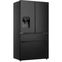 Hisense RF728N4SBFE French Door Kühl-Gefrier-Kombination Schwarz - Kühlschrank mit Total No Frost: Nie wieder abtauen! Genießen Sie frische Lebensmittel dank gleichmäßiger Temperaturverteilung und praktischem Wasserspender.