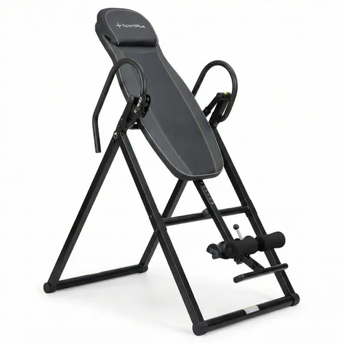 SportPlus Rückentrainer SP-INV-010-B - Klappbare Inversionsbank für effektives Rückentraining - Rückentrainer für zuhause mit 4 Inversionswinkeln, ideal gegen Rückenschmerzen, bis 135 kg belastbar. Robuste Konstruktion und platzsparend klappbar.