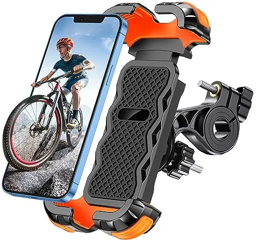 Glangeh Handyhalterung Fahrrad – 360° Drehbar mit Sicherheitsverschluss - Die Glangeh Handyhalterung für Fahrradlenker bietet sicheren Halt und Schutz für Smartphones von 4,7-6,8 Zoll. Mit 360° Drehfunktion für optimale Sicht und einfache Montage in nur 8 Sekunden – ideal für jedes Abenteuer!