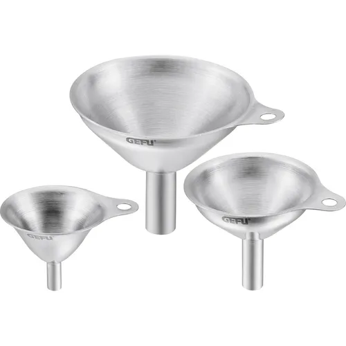 GEFU Mini-Trichter-Set VERSARE - 3-teiliges Set mit 7 cm, 5 cm und 4 cm Durchmesser, ideal zum sauberen Befüllen von Flaschen und Gewürzmühlen