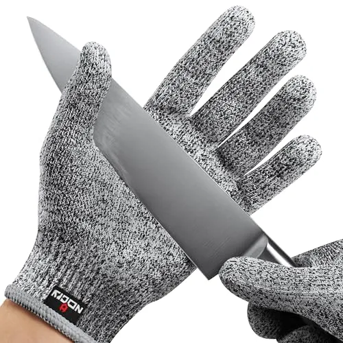 NoCry Schnittfeste Handschuhe – Level 5 Schutz für die Küche - Schnittfeste Handschuhe für maximale Sicherheit beim Kochen, 4x stärker als Leder, maschinenwaschbar und ideal für Feinarbeiten in der Küche.