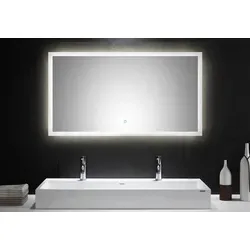 Posseik LED Spiegel 120x65 cm mit Touch Bedienung - Badspiegel mit modernem Touch-Design, 32 Watt und 2772 Lumen für warmweißes Licht – perfektes Ambiente für Ihr Badezimmer!