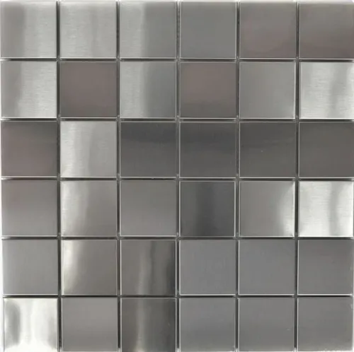 Edelstahl Metall Mosaik Fliesen Silber Wand Bad Wohnzimmer Küchenspiegel Matt