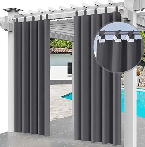Outdoor Vorhang 220 x 155 cm in Graphit – Wasserdicht und Verdunkelnd für Garten und Balkon - Dieser Outdoor Vorhang (220 x 155 cm) schützt vor Sonne und Wind. Ideal für Garten, Balkon oder Pavillon. Aus robustem, wasserdichtem Polyester gefertigt, bietet er Langlebigkeit und Komfort im Außenbereich.