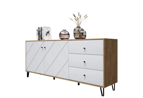 Newroom Sideboard Loya, Wildeiche Sideboard Modern Industrial Highboard Anrichte Wohnzimmer
