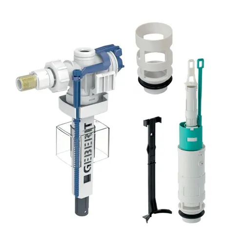Geberit Universal-Schwimmerventil Set Typ 383 für UP-Spülkasten - Komplettes Set mit Schwimmerventil und Heberglocke für effiziente Wasserverwendung. Ideal für UP-Spülkästen, einfach einstellbar und leise im Betrieb. Hochwertige Materialien für zuverlässige Sanitärtechnik.