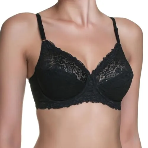 Triumph Compliment W Bügel-BH (90F Black) - Eleganter Bügel-BH mit edlem Spitzendesign, breiten Trägern für ultimativen Komfort und elastischen Einsätzen für perfekten Halt – ideal für jeden Anlass.