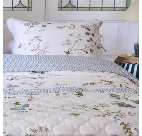 PiP Studio Bettwäsche Kawai Flower Weiß, 3-teilig mit Schleifenmuster - Bettwäsche-Set aus hochwertigem Perkal, beidseitig nutzbar mit floralem Design und feinem Schleifenmuster. Genießen Sie erholsamen Schlaf in 100% Baumwolle.
