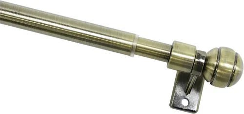 GARDINIA Scheibenstange Caféhausstange Metall, Ø 10 mm, 1-läufig, ausziehbar, verschraubt, Metall, Serie Caféhausstange Meran Ø 8/10 mm