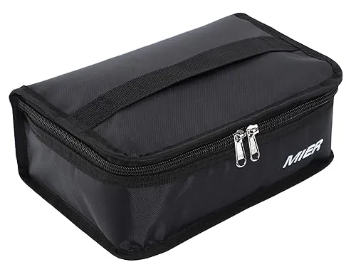 MIER Kleine Lunch-Tasche Mini Kühltasche für unterwegs 3L Leichte Picknicktasche Damen und Herren für Arbeit, Schule, Auto, Picknick, Strand-Schwarz