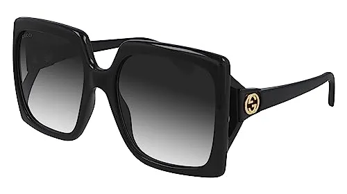 Gucci GG0876S 001 Sonnenbrille - Unisex Sonnenbrille im ovalen Stil mit elegantem schwarzen Rahmen, ideal für modische Akzente und UV-Schutz.