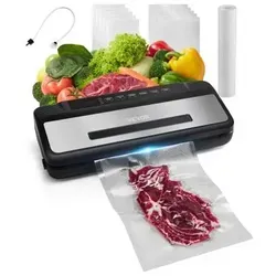 VEVOR 7-in-1 Vakuumiergerät - Vakuumierer mit 120W Leistung und 80KPa Vakuumgrad, ideal für die langfristige Lebensmittelkonservierung und Frischhaltung.