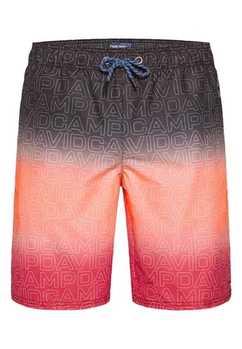 Camp David Herren Beachbermuda mit Farbverlauf und All Over Print - Badeshorts für Herren, locker geschnitten mit elastischem Bund, Innenslip aus Mesh und stylischem Farbverlauf für einen modernen Look am Strand.