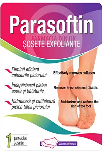 Parasoftin Peeling-Socken für weiche Füße - Effektive Peeling-Socken zur Entfernung von Hornhaut für sanfte Füße. Ideal für die Fußpflege, einfach anzuwenden und sorgt für ein angenehmes Hautgefühl.