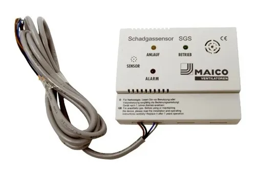 Maico Schadgassensor SGS - Hochwertiger Gas-Sensor zur permanenten Messung von Narkosegas, Methan, Propan und Butan. Alarmierung durch optische und akustische Signale. Ideal für sichere Elektroinstallationen.