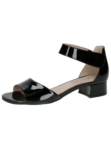 CAPRICE Damen Sandalen mit Absatz aus Leder, Schwarz (Black Patent), 38.5 EU - Wanderschuhe mit innovativem MemorySchaumstoff-Fußbett für ergonomischen Komfort und Gelenkschutz. Hochwertiges Leder sorgt für Langlebigkeit und einen eleganten Look.