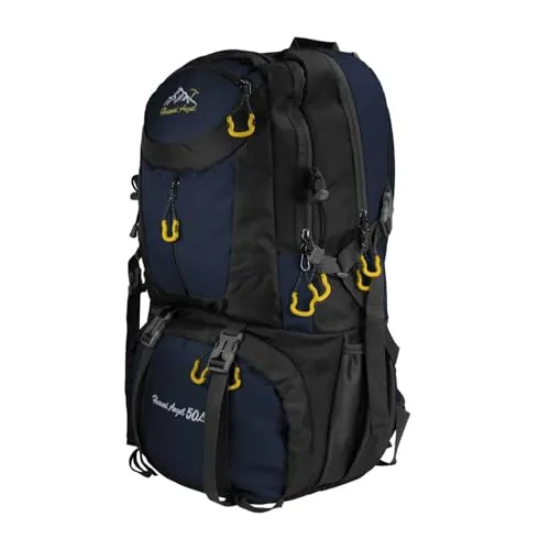 OcioDual Wanderrucksack, 50 Liter, Wasserdicht Und Leicht, Dunkelblau, Mehrere Taschen, Ideal für Reisen, Berg, Camping, Outdoor, Ultraleicht, für Damen Und Herren