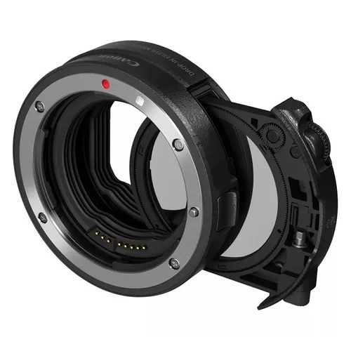 Canon 3442C005 Bajonettadapter EF-EOS R mit Zirkularpolfilter - Telekonverter für Kameras, ermöglicht die Verwendung von EF und EF-S Objektiven an Canon EF-EOS R Kameras, inklusive Zirkularpolfilter für optimale Bildqualität.