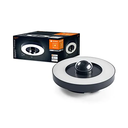 LEDVANCE LED Außenleuchte Smart+ Camera Circle - Dimmbar & Steuerbar - Lampen mit integrierter HD-Kamera für mehr Sicherheit. Steuerbar über LEDVANCE App, Google Assistant oder Alexa. Dimmbar, IP44, ideal für Außenanwendungen.