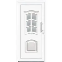 Kunststoff-Haustür 110 cm x 210 cm K003 Anschlag Rechts Weiß