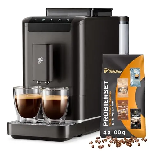 Tchibo Kaffeevollautomat Esperto2 Caff - 2-Tassen-Funktion für Caff Crema und Espresso, inkl. GRATIS Kaffeeprobierset und platzsparendes Design
