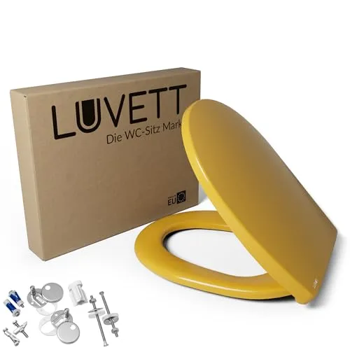 LUVETT WC-Sitz Farben C100 mit SoftClose® - Toilettendeckel in 17 Farben, inklusive patentierter SoftClose® Absenkautomatik für sanftes Schließen und erhöhte Sicherheit, ideal für Familien.