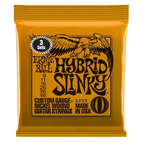ERNIEBALL 3 x EB2222 Hybrid Slinky Satz 009"-046"