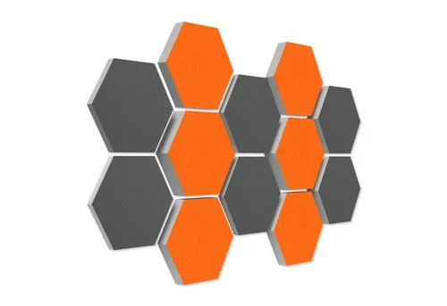 platino24 Akustikplatte 12 Absorber Wabenform - Optimieren Sie Ihre Raumakustik mit den platino24 Akustikelementen in Wabenform. Handgefertigte Elemente aus hochwertigem Akustikschaumstoff sorgen für effektive Schallabsorption und eine angenehme Atmosphäre.