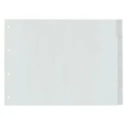 KANGARO Blanko Register DIN A3 quer Grau 5-teilig PP (Polypropylene) 4 Löcher G305FB