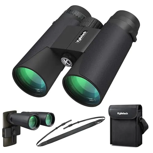 Kylietech 12x42 HD Fernglas – Kompakt, wasserdicht, ideal für Vogelbeobachtung & Outdoor - Kompaktes 12x42 HD Fernglas mit hervorragender Bildqualität und wasserdichtem Design. Ideal für Vogelbeobachtung, Jagd und Wandern. Inklusive Tragetasche, Tragegurt und Smartphone-Adapter für vielseitige Nutzung.