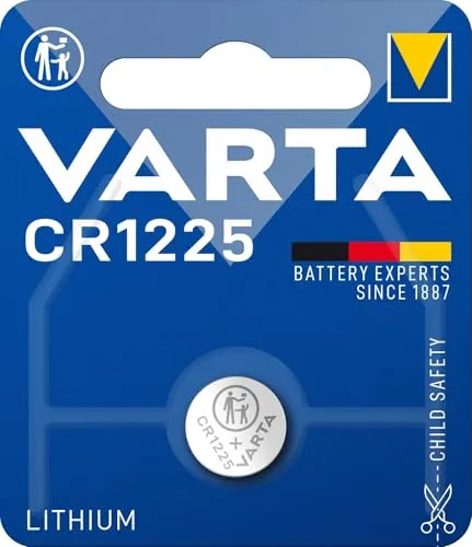 VARTA Batterien Knopfzelle CR1225, 1 Stück, Lithium Coin, 3V, kindersichere Verpackung, für elektronische Kleingeräte - Autoschlüssel, Fernbedienungen, Waagen