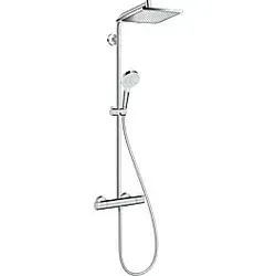 Hansgrohe Crometta E Showerpipe 240 1jet EcoSmart - Chrom - 27281000 - Duschsystem mit Thermostat und EcoSmart-Technologie für wassersparendes Duschvergnügen in modernem Design.