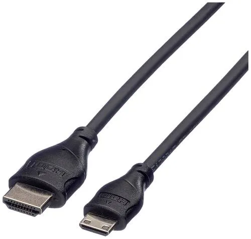 Roline HDMI Anschlusskabel HDMI-A Stecker, HDMI-Mini-C Stecker 2.00m Schwarz 11.04.5580 Geschirmt HDMI-Kabel