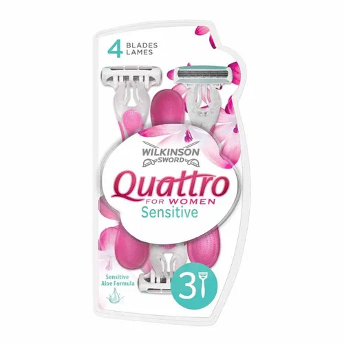 Wilkinson Quattro Damenrasierklingen, 3 Stück, Sanfte Rasur
