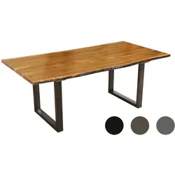 3S Frankenmöbel »Agra« Massivholz Esstisch TI-0429 / Akazie / 140x90 cm / Eisen natur