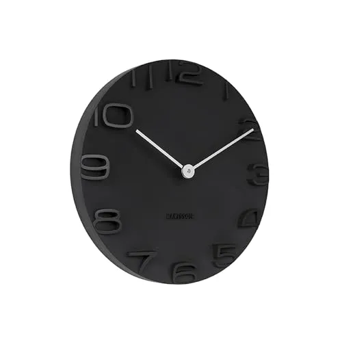 Karlsson On The Edge Wanduhr, Schwarz - Moderne Wanduhr aus pflegeleichtem Kunststoff, ideal für jedes Interieur. Funktioniert mit 1 AA-Batterie und hat einen Durchmesser von 42 cm.