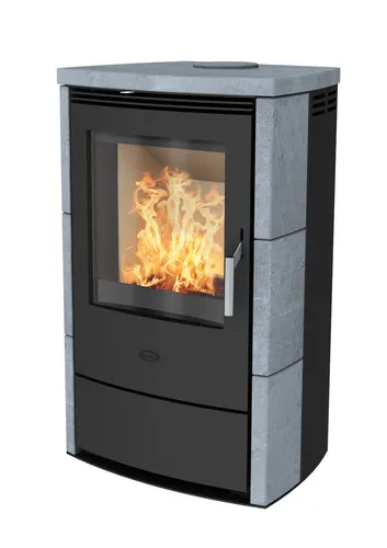Fireplace Kaminofen Meltemi Speckstein 7/8kW - Dauerbrandofen für langanhaltende Wärme - Öfen - Hochwertiger Kaminofen aus Speckstein, ideal für effiziente und nachhaltige Wärmeabgabe in Ihrem Zuhause.