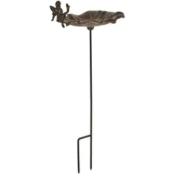 Beliani Garten-Vogeltränke, Braun, Metall, 27x65x27 cm, Gartenzubehör, Gartenpflege, Vogelhäuser