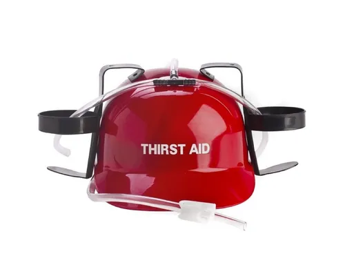 Goods+Gadgets Getränkespender Getränkespender & Trinkhelm – Bierhelm Partyzubehör Saufspaß, Saufhelm Bierhalter Partyzubehör