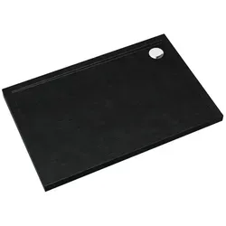 Aquabad® Duschwanne BASIC Black Stone 90x100 cm - Duschwanne aus Acryl in elegantem Black Stone, ideal für moderne Badezimmer, mit einer Höhe von nur 5 cm für barrierefreien Zugang.