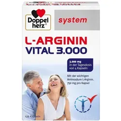 Doppelherz system L-arginin Vital 3.000 - 120 Kapseln, rezeptfrei und unterstützt die Durchblutung für mehr Vitalität