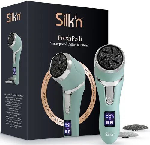 Silk n FreshPedi mint - elektrischer Hornhautentferner, 100% wasserdicht mit Vakuumsystem und bis zu 150 Minuten Betriebsdauer