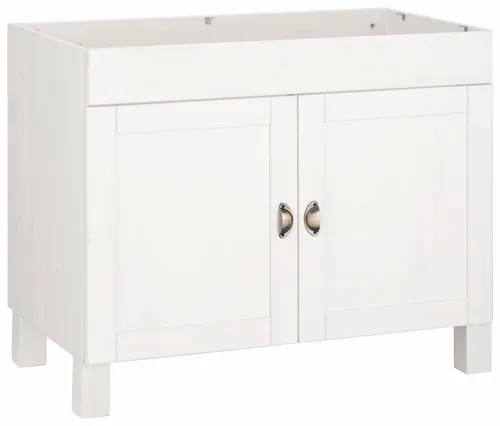 Spülenschrank HOME AFFAIRE "Oslo", cremefarben, 100 cm - Moderner Spülenschrank aus Massivholz mit 2 Drehtüren und 1 Fach. Ideal für die Küche, bietet praktischen Stauraum und ein elegantes Design. Pflegeleicht und einfach zu montieren.