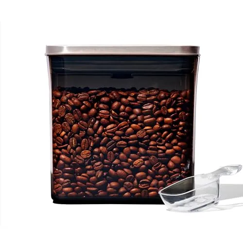 OXO SteeL Aufbewahrungssystem Steel Coffee POP-Behälter - Praktischer 1-tlg. Behälter aus Edelstahl mit luftdichtem Verschluss. Schützt Kaffee vor UV-Licht und sorgt für frischen Geschmack. Inklusive 30-ml-Dosierlöffel für einfache Portionierung.