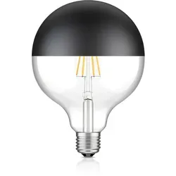 ledscom.de E27 LED Leuchtmittel, G125, warmweiß (2700 K), 6,7 W, 660lm, Kopfspiegel (schwarz)