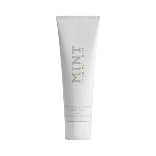 MINT HOLLYWOOD SMILE Zahnpasta Doppelpack 2x85ml - Zahnpflegeartikel mit innovativer MPT1 Ultrapolish Technologie für schonende Zahnaufhellung. Perfekte Reinigung durch Putzkristalle aus vulkanischem Glas, vegan und frei von Mikroplastik.